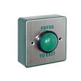 CQR AEB507/B Surface Mounted Request To Exit Switch With Green Dome & Sleeve - Legend "Press To Exit" - Stainless Steel / Green Back Box (LEAD TIME: 2-3 DAYS)