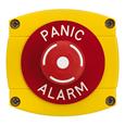 CQR AEB54 IP66 Yellow/Red Surface Box With Red Push On / Twist Off Button - Legend "Panic Alarm" (LEAD TIME: 2-3 DAYS)