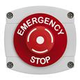 CQR AEB55 IP66 Grey/Red Surface Box With Red Push On / Twist Off Button - Legend "Emergency Stop" (LEAD TIME: 2-3 DAYS)