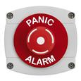 CQR AEB56 IP66 Grey/Red Surface Box With Red Push On / Twist Off Button - Legend "Panic Alarm" (LEAD TIME: 2-3 DAYS)