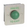 CQR AEB6 Flush Request To Exit Green Dome Button - Legend "Press To Exit" - Stainless Steel (LEAD TIME: 2-3 DAYS)