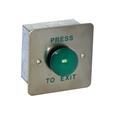 CQR AEB6/F Flush Request To Exit Green Dome Button - Legend "Press To Exit" - Stainless Steel (LEAD TIME: 2-3 DAYS)