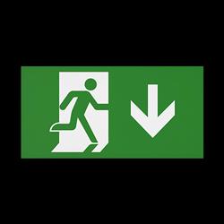 CQR BL/310/LEG/D Emergency Legend for Blade Exit Sign, Arrow Down (LEAD TIME: 2-3 DAYS)