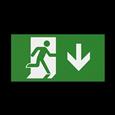 CQR BL/310/LEG/D Emergency Legend for Blade Exit Sign, Arrow Down (LEAD TIME: 2-3 DAYS)