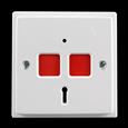 CQR EPA/STD Panic Button | Electronic | Grade 2/3 | White | Key Resettable (LEAD TIME: 2-3 DAYS)