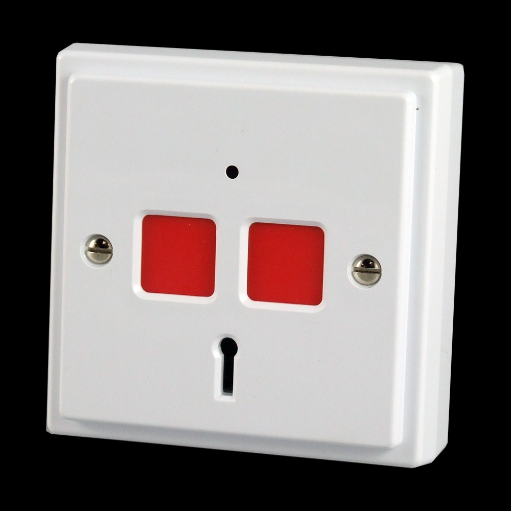 CQR EPA/STD Panic Button | Electronic | Grade 2/3 | White | Key Resettable (LEAD TIME: 2-3 DAYS)