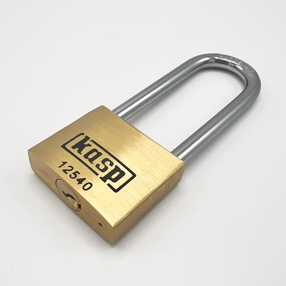 Kasp 125 series 40mm Long Shackle Brass padlock
