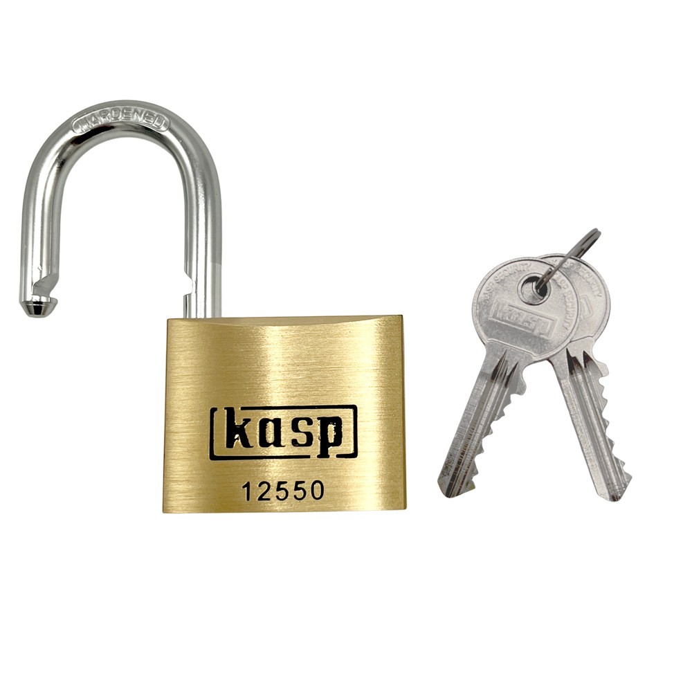 Kasp 125 series 50mm Open Shackle Brass Padlock