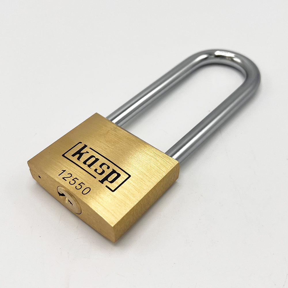 Kasp 125 series 50mm Long Shackle Brass Padlock