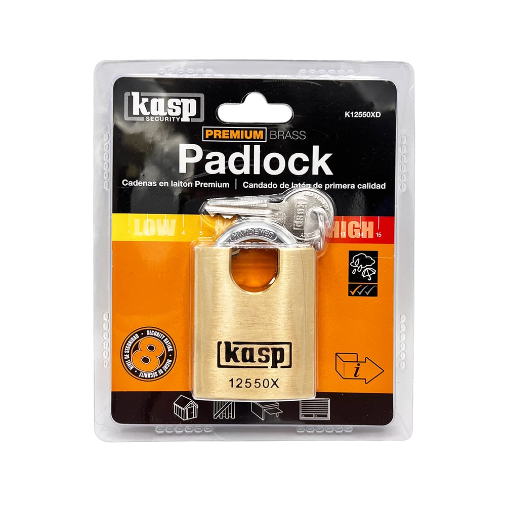 Kasp 125 series 50mm Closed Shackle Brass Padlock