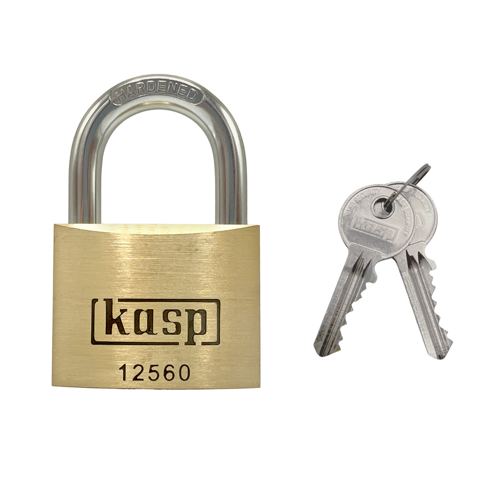 Kasp 125 series 60mm Open Shackle Brass padlock