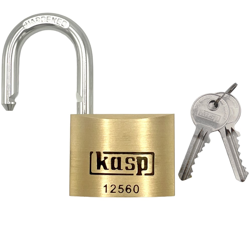 Kasp 125 series 60mm Open Shackle Brass padlock