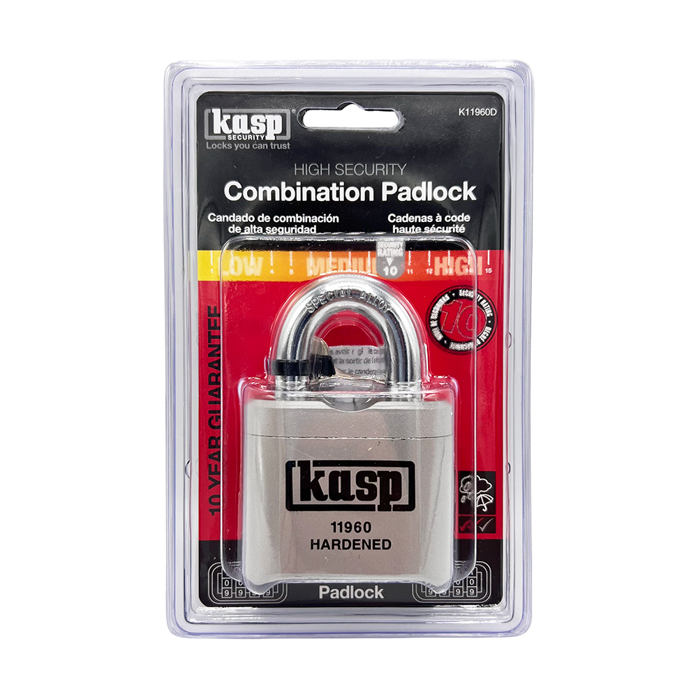 Kasp 119 60mm High Security Open Shackle Combination Padlock