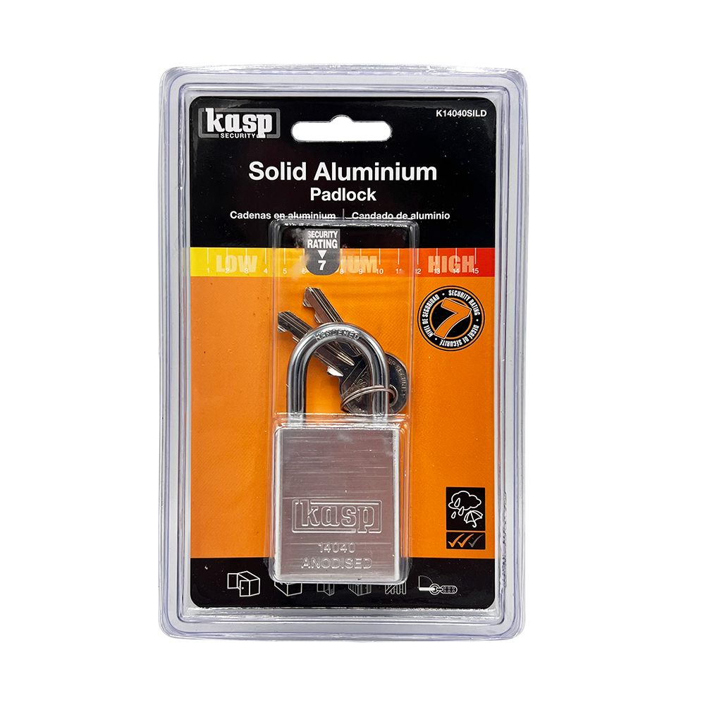 Kasp 140 40mm Open Shackle Solid Aluminium Padlock