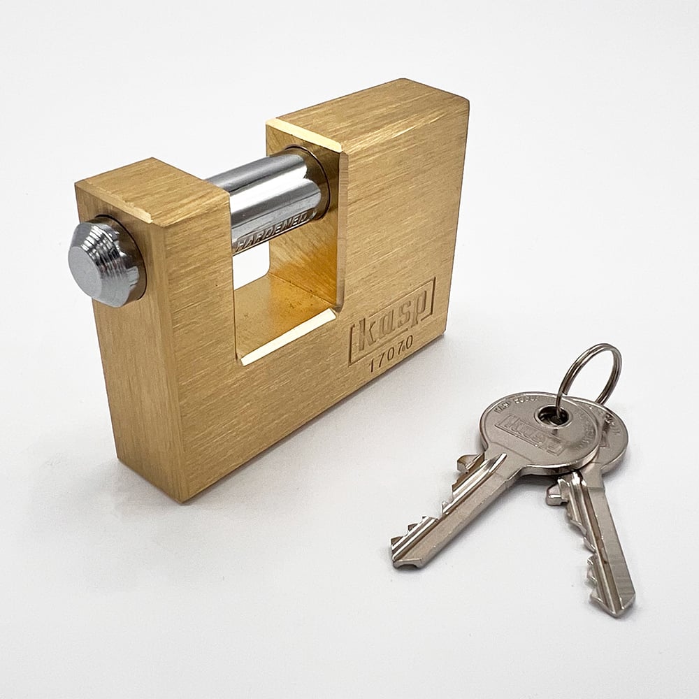 Kasp 170 70mm Closed Shackle Brass Shutter Padlock