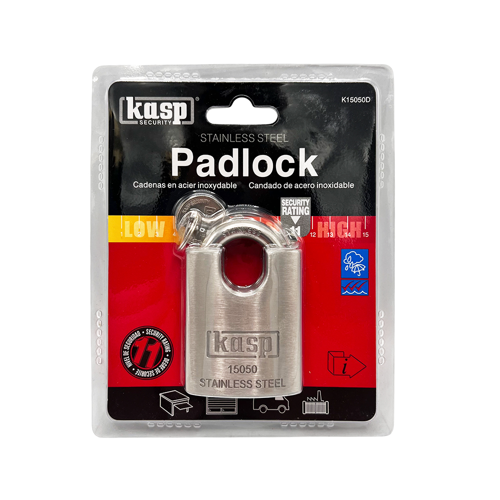 Kasp 150 50mm Closed Shackle Stainless Steel Padlock