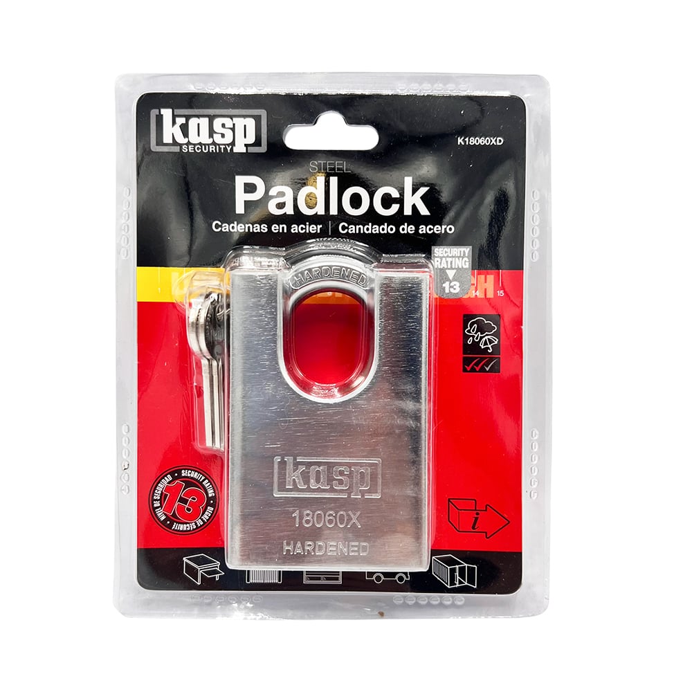 Kasp 180 Series Steel Closed Shackle Padlock 60mm