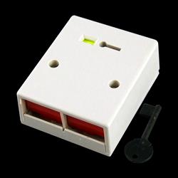 CQR PADP2/WH/G1 Panic Button | Double Push | Grade 1 | White | Key (LEAD TIME: 2-3 DAYS)