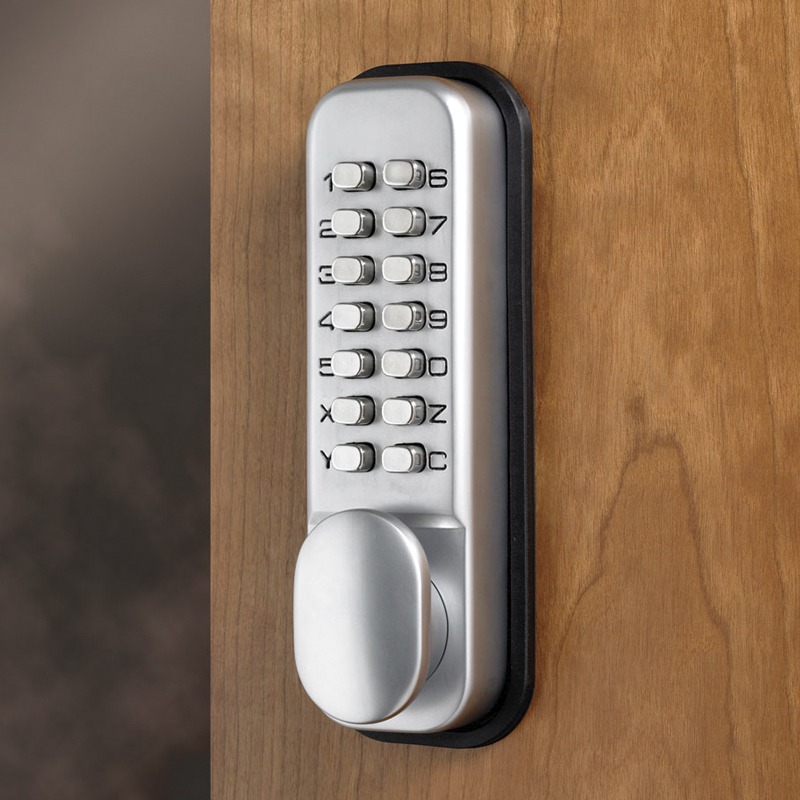 CQR SBL300/S Push Button Lock | Traditional Code | Knob | Satin Chrome | 3 - 7 Digits (LEAD TIME: 2-3 DAYS)