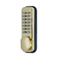 CQR SBL310/B Push Button Lock | Traditional Code | Knob | Brass Plated | 3 - 7 Digits | Hold Back (LEAD TIME: 2-3 DAYS)
