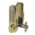 CQR SBL320/B Push Button Lock | Easy Code | Knob | Brass Plated | 1 - 13 Digits | Hold Back (LEAD TIME: 2-3 DAYS)
