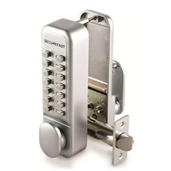 CQR SBL320/S Push Button Lock | Easy Code | Knob | Satin Chrome | 1 - 13 Digits | Hold Back (LEAD TIME: 2-3 DAYS)