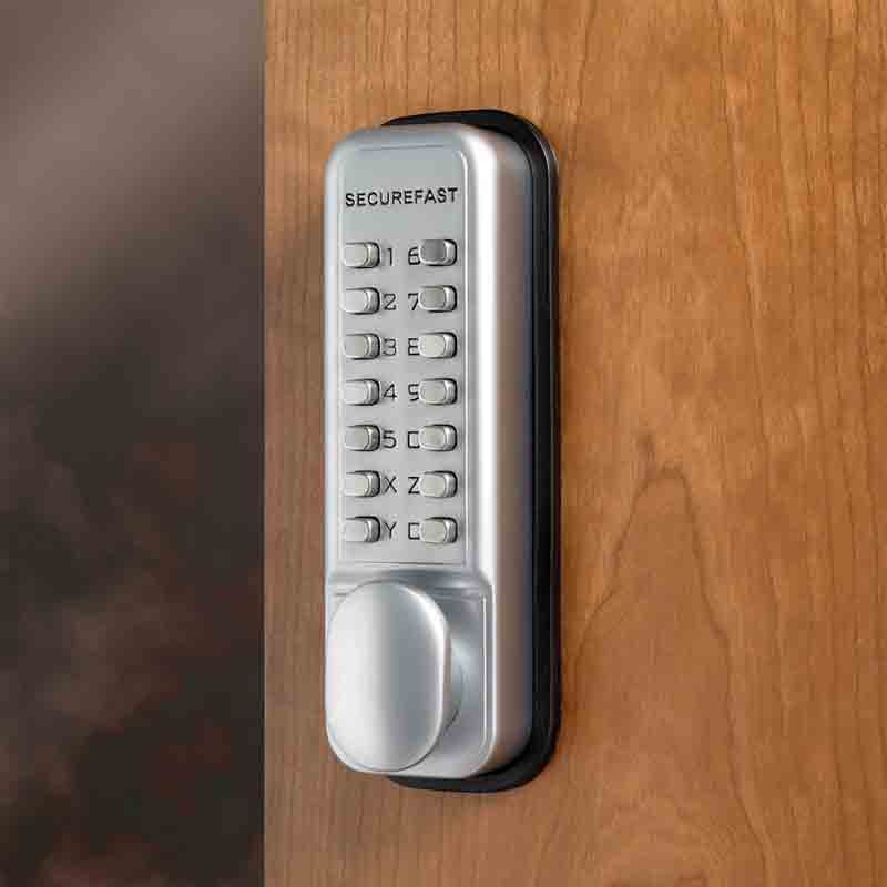 CQR SBL320/S Push Button Lock | Easy Code | Knob | Satin Chrome | 1 - 13 Digits | Hold Back (LEAD TIME: 2-3 DAYS)