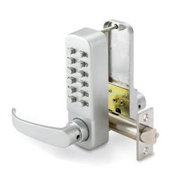 CQR SBL330/SL Push Button Lock | Easy Code Plus | Lever | Satin Chrome | 1 - 11 Digits (LEAD TIME: 2-3 DAYS)