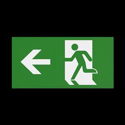 CQR SE/4/LEG/L Emergency Legend for Slim Exit Box, Arrow Left (LEAD TIME: 2-3 DAYS)