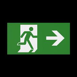 CQR SE/4/LEG/R Emergency Legend for Slim Exit Box, Arrow Right (LEAD TIME: 2-3 DAYS)