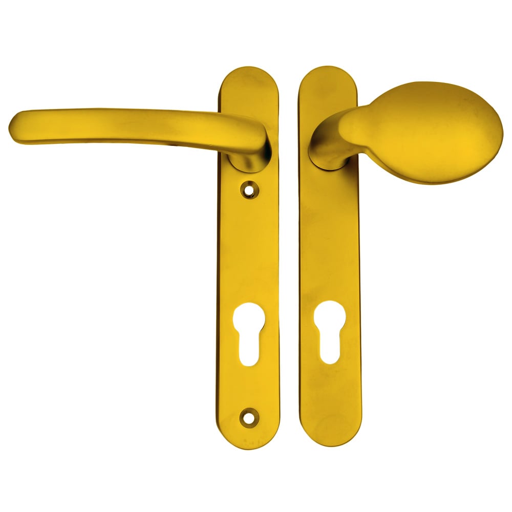 TSS Lever Moveable Pad UPVC Multipoint Door Handles - 92mm PZ Sprung 122mm Screw Centres