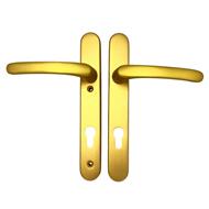 TSS Lever Lever UPVC Multipoint Door Handles - 92mm PZ Sprung 122mm Screw Centres - Long Backplate