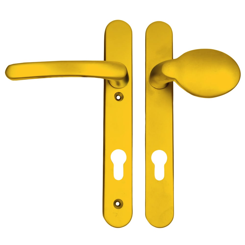 TSS Lever Moveable Pad UPVC Multipoint Door Handles - 92mm PZ Sprung 122mm Screw Centres - Long Backplate