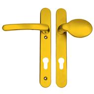 TSS Lever Moveable Pad UPVC Multipoint Door Handles - 92mm PZ Sprung 122mm Screw Centres - Long Backplate