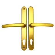 TSS Lever Lever UPVC Multipoint Door Handles - 92mm PZ Sprung 240mm Screw Centres - 270mm Long Backplate