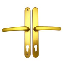 TSS Lever Lever UPVC Multipoint Door Handles - 92mm PZ Sprung 240mm Screw Centres - 270mm Long Backplate