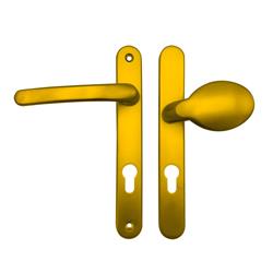 TSS Lever Moveable Pad Offset UPVC Multipoint Door Handles - 92/70mm PZ - Sprung - 203mm Screw Centres