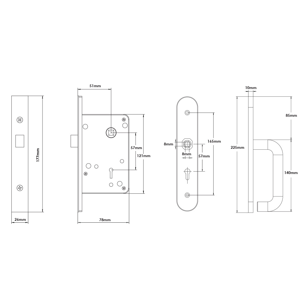 TSS NKS Reversible Disabled Bathroom Lockset (Radar Type)