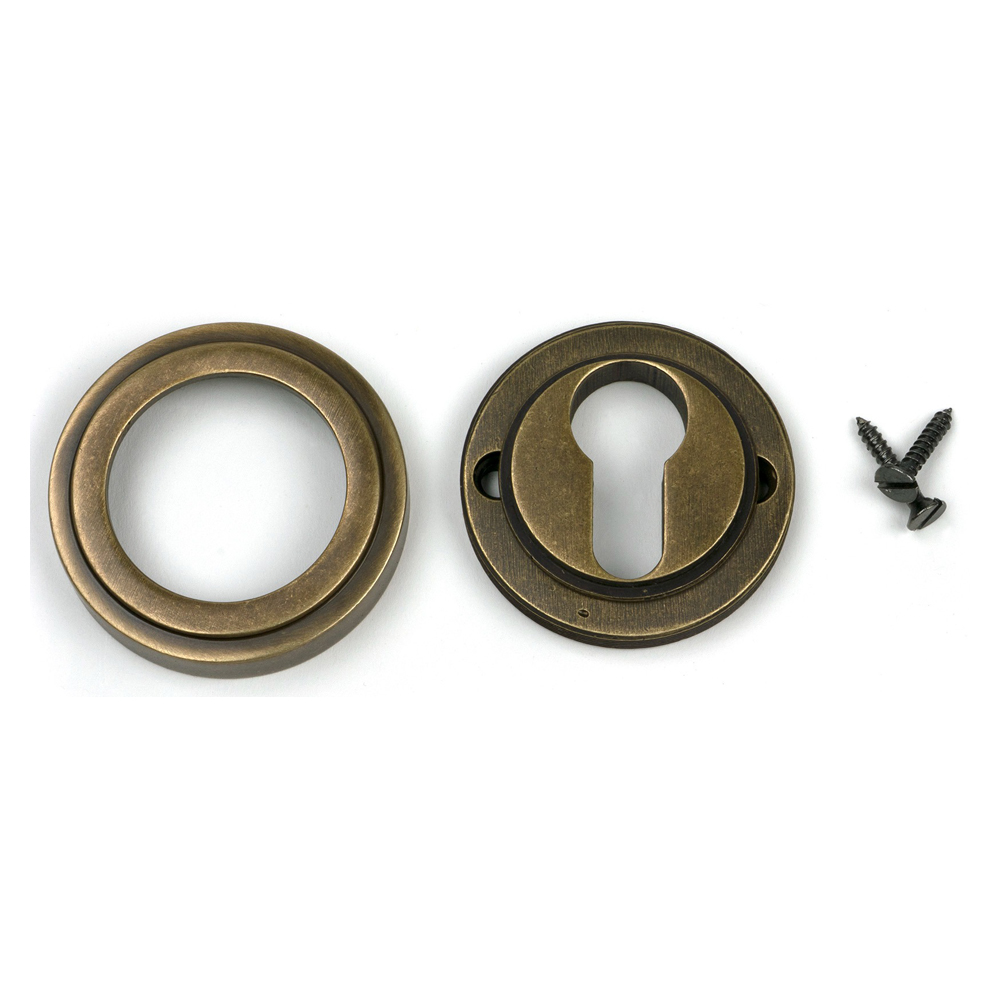 From The Anvil Round Euro Escutcheon - Art Deco (LEAD TIME: 2-3 DAYS)