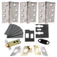 ECLIPSE Internal Fire Door Latch Pack With Hinges (Grade 13), Latch (76mm) & Intumescent