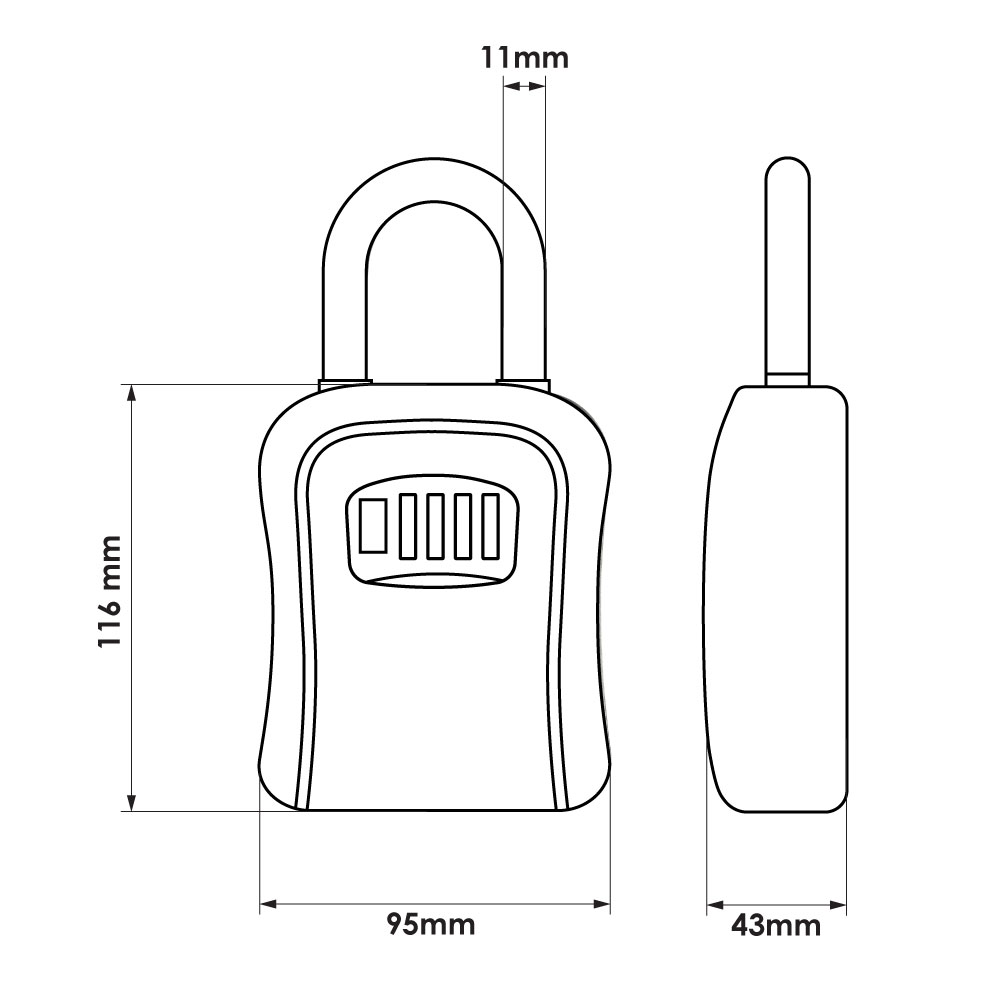 TSS Medium Portable Key Safe – 4 Wheel Combination
