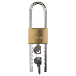 DEFENDER Adjustable Long Shackle Brass Padlock DFBP5/ADJ/LS