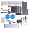 ZOO Architectural A1430/60 Fire Door Pack For Office Door (Non-Locking) KITA14-FDP-A14