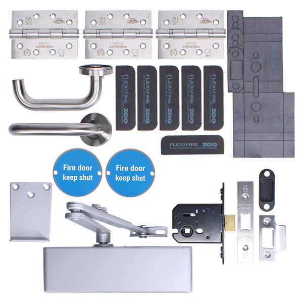 ZOO Architectural A1430/60 Fire Door Pack For Office Door (Non-Locking) KITA14-FDP-A14