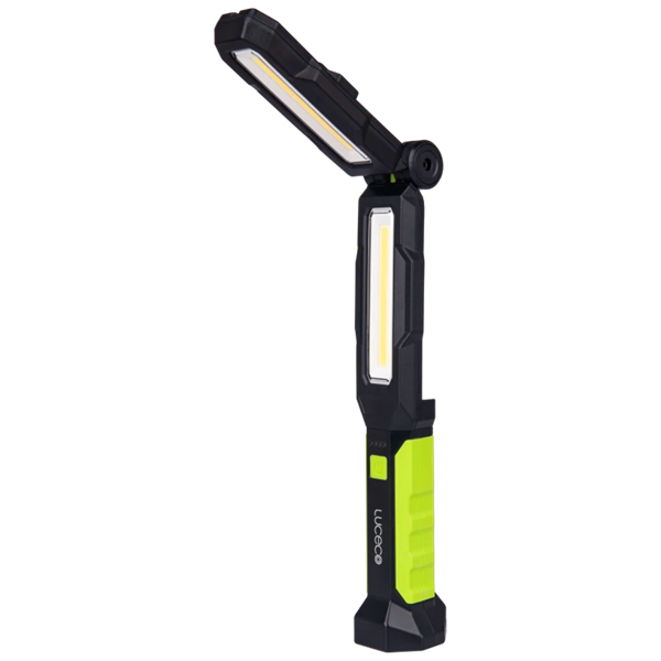 LUCECO 15W 2200 Lumen Rechargeable Twin Head Folding LED Work Light With USB-C Power Bank