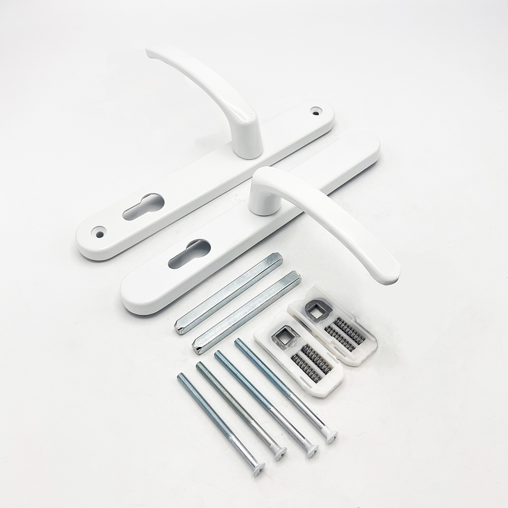 TSS Lever Offset Lever UPVC Multipoint Door Handles - 92/62mm PZ Sprung 212mm Screw Centres