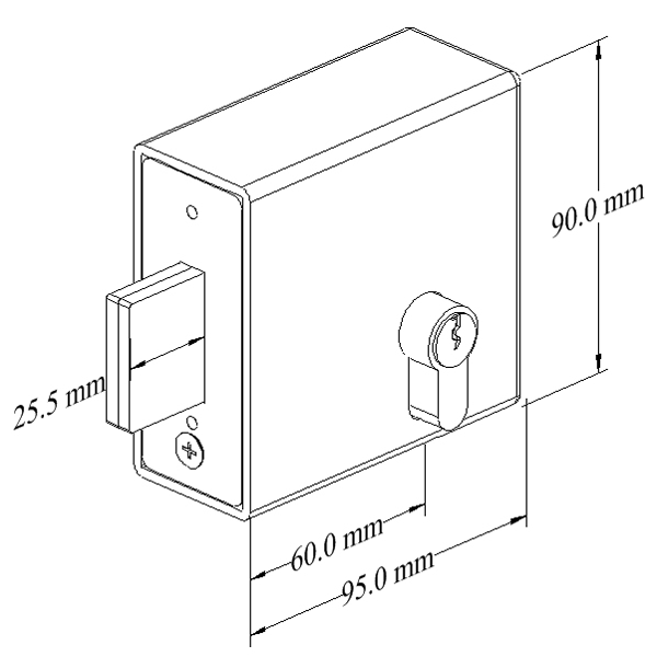 Gatemaster GD Weld-In Double Throw Deadlock Keyed Gate Lock (LEAD TIME: 2-3 DAYS)