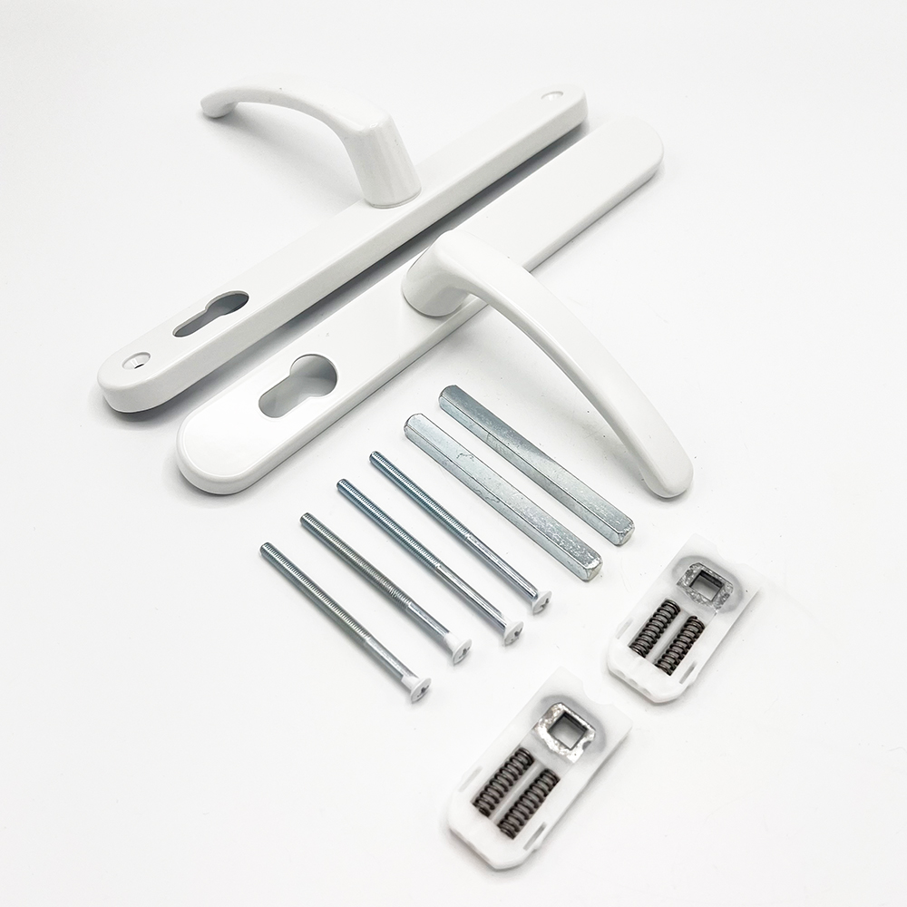 TSS Lever Offset Lever UPVC Multipoint Door Handles - 92/62mm PZ - Sprung - 240mm Screw Centres