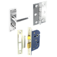 ASEC Victorian Staright Handle Bathroom Pack With Lock & Hinges