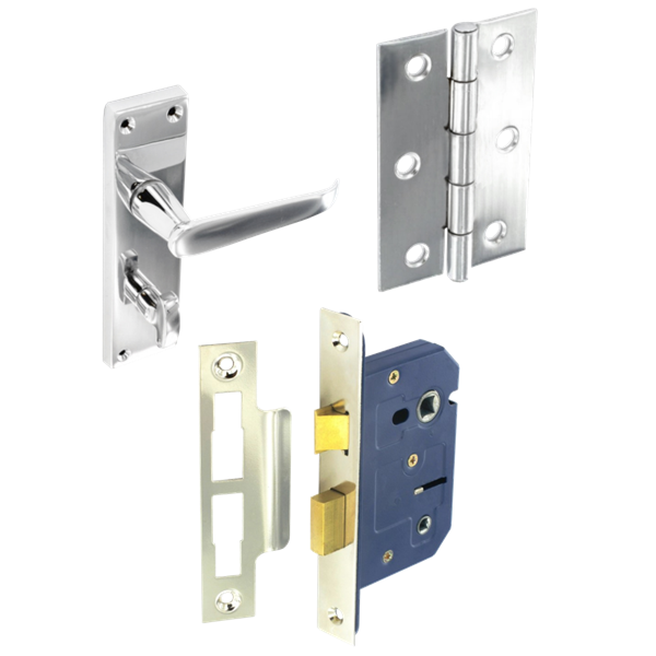 ASEC Victorian Staright Handle Bathroom Pack With Lock & Hinges